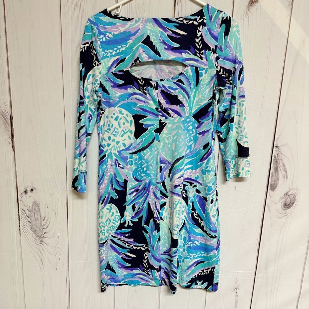 Lilly Pulitzer Hollee Dress Small Pineapple Party Print EUC - Picture 3 of 11